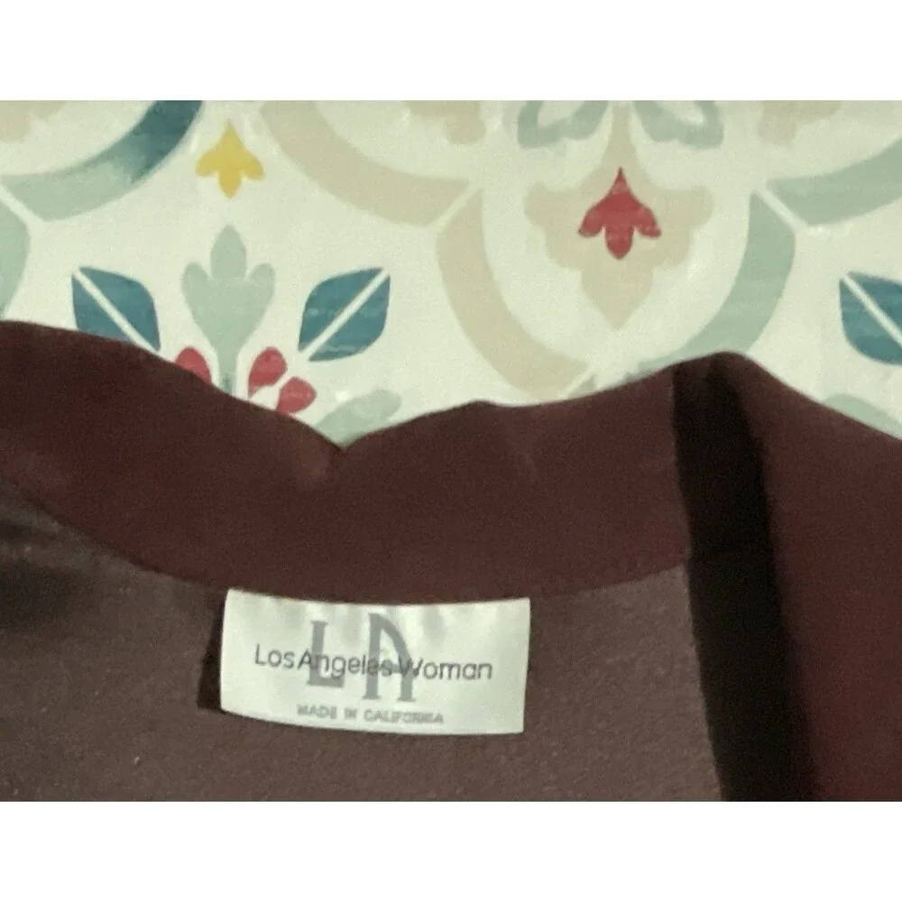 Los Angeles Short  sleeve open-front  loose blazer Womens Top sz XL Burgandy